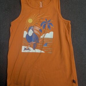 Rags to Raches Orange Tank Top with Toucan Print